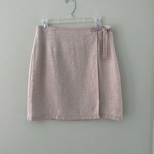 Ann Taylor beige linen wrap skirt